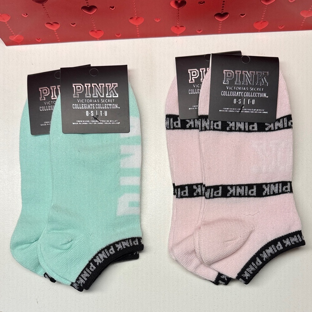 PINK Victoria's Secret Low-Cut Athletic Socks - Mint or Light Pink NWT. 2 pairs